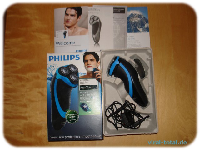 Philips Aquatouch Verpackung und Inhalt